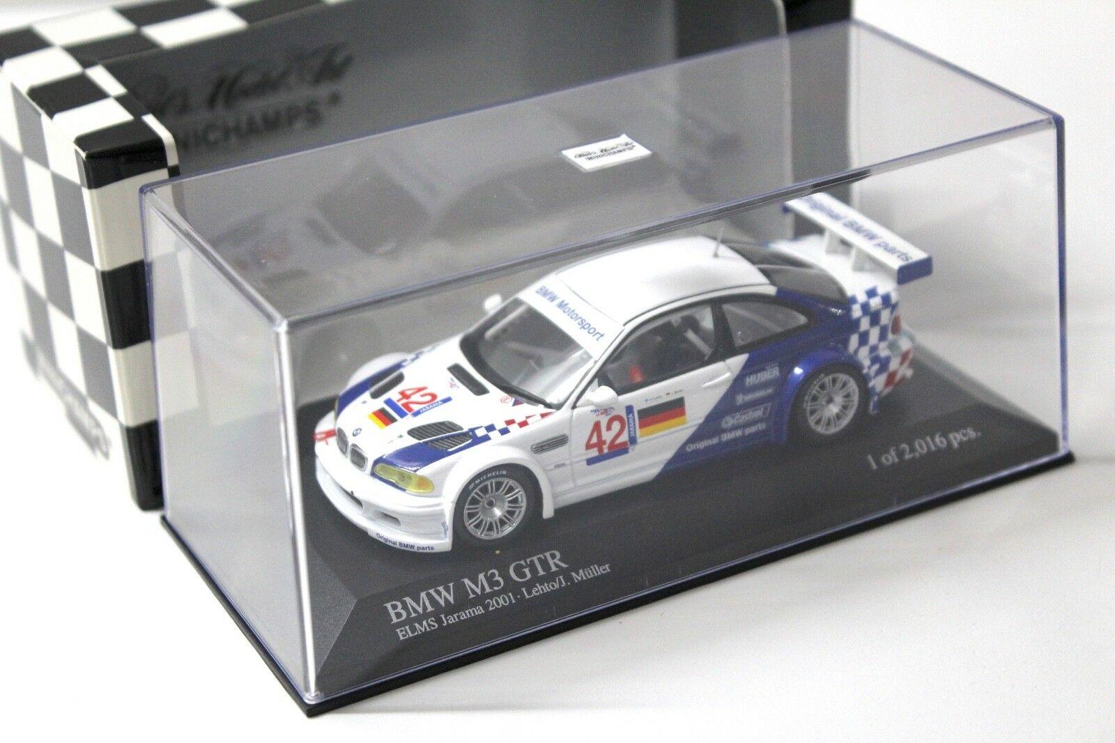1:43 Minichamps BMW M3 GTR E46 ELMS Jarama #42 Letho white