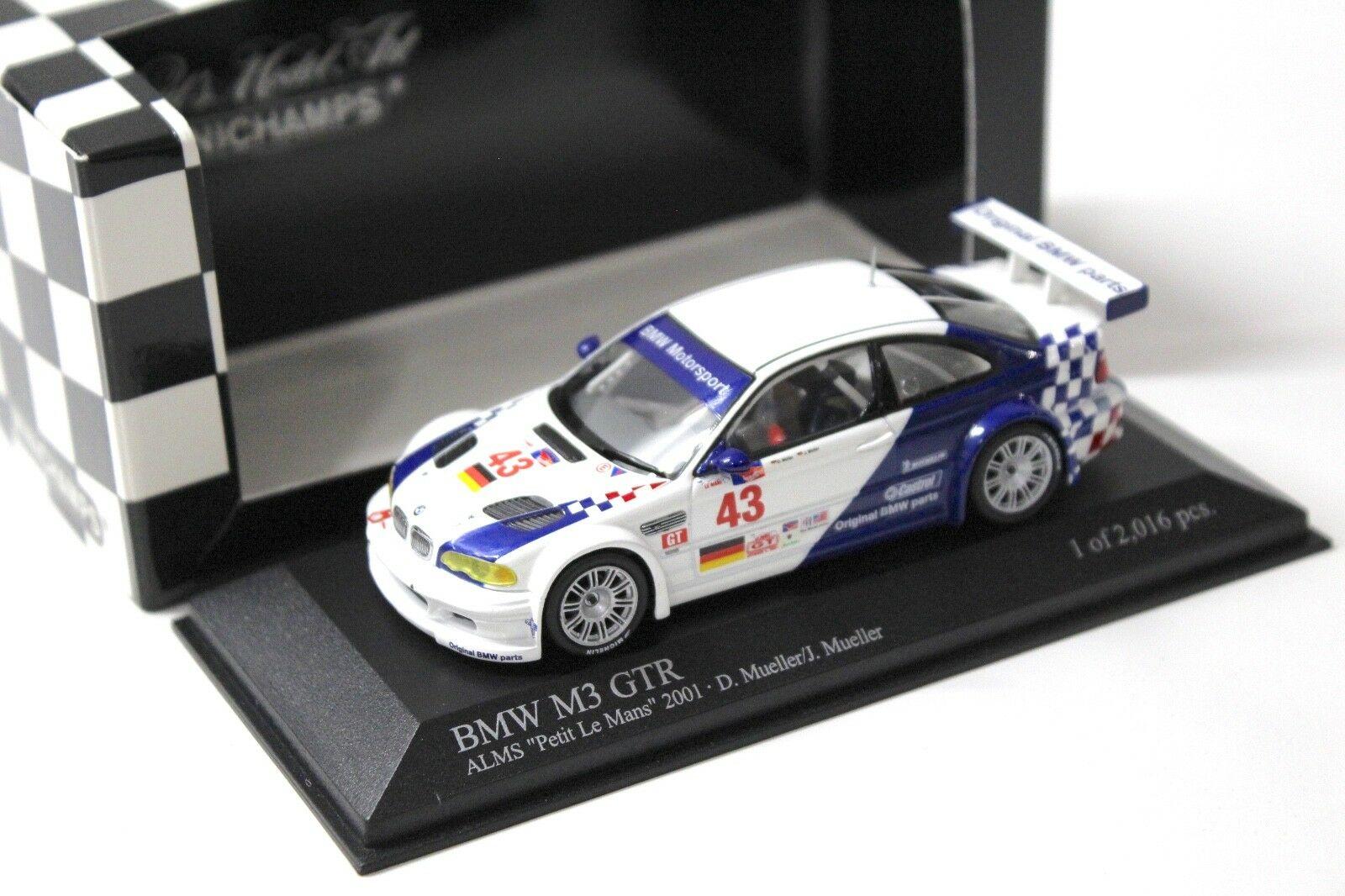 1:43 Minichamps BMW M3 GTR E46 ALMS Petit LM #43 Müller