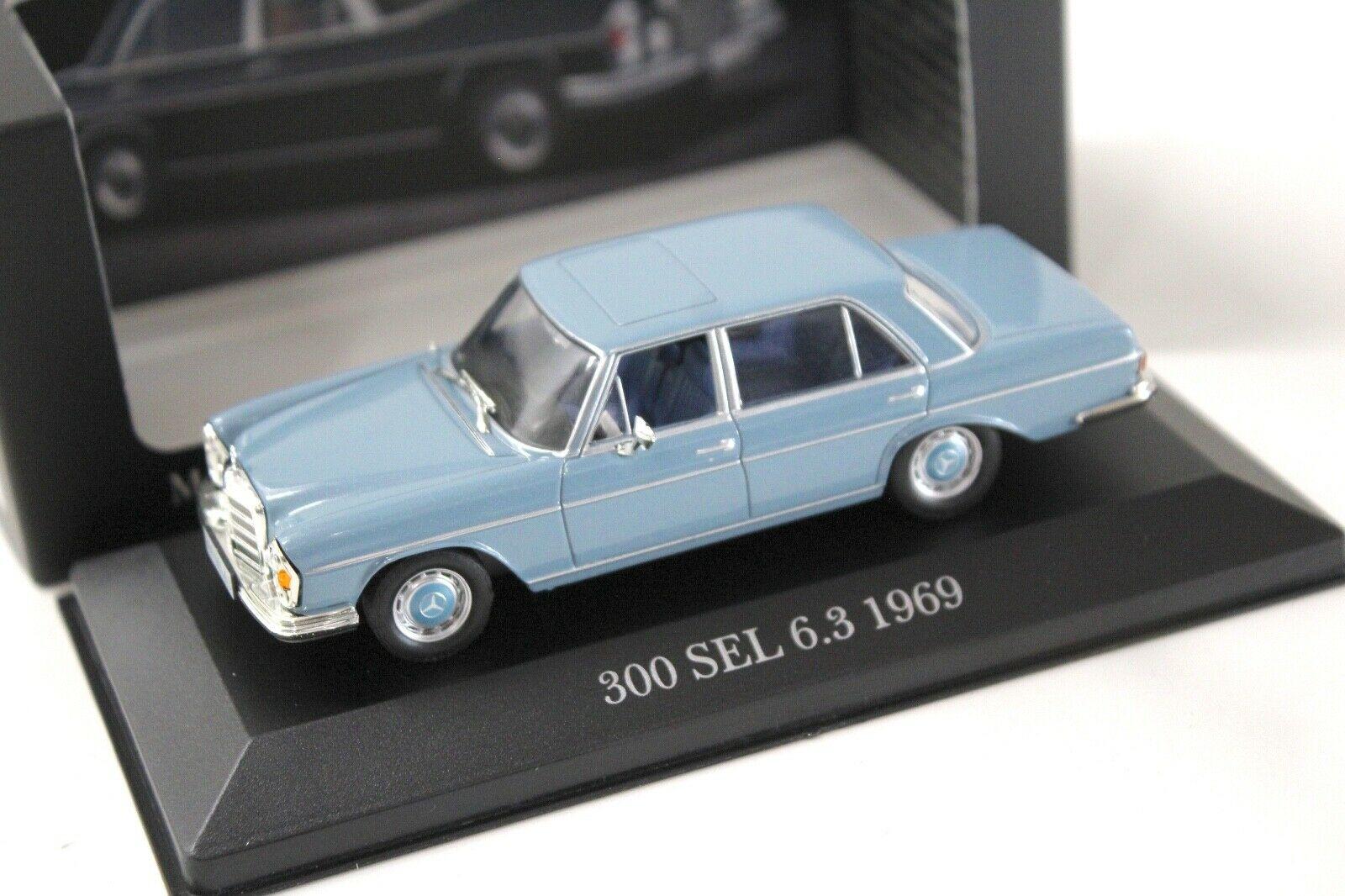 1:43 Premium Collectibles Mercedes 300 SEL 6.3 blue DEALER VERSION