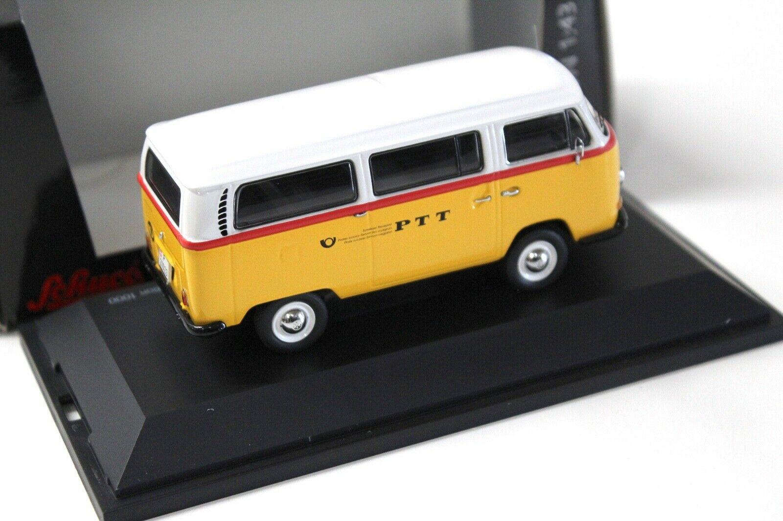 1:43 Schuco Volkswagen VW T2a PTT Schweizer Reisepost yellow