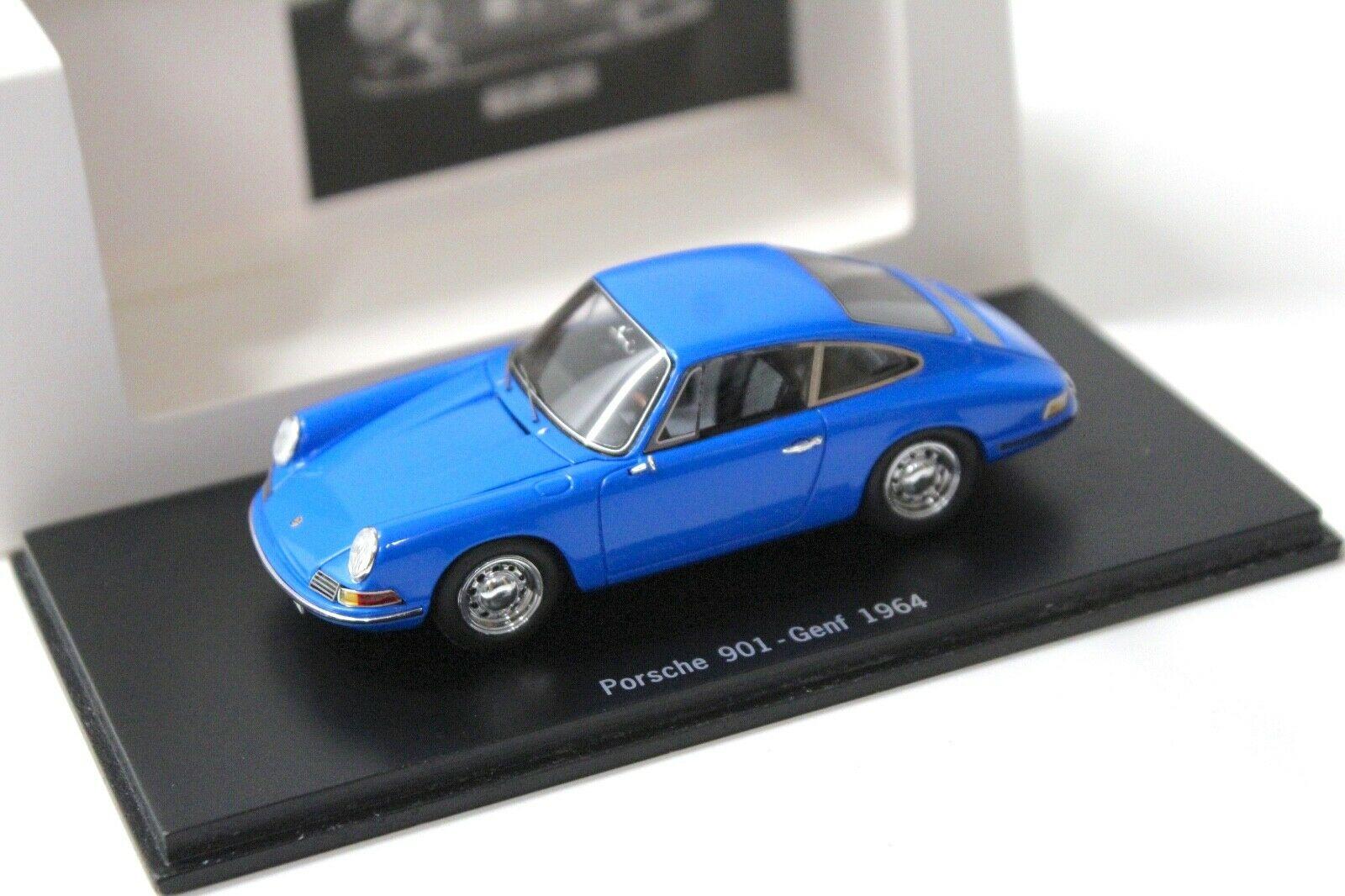 1:43 Spark Porsche 901 Genf 1964 blue DEALER VERSION
