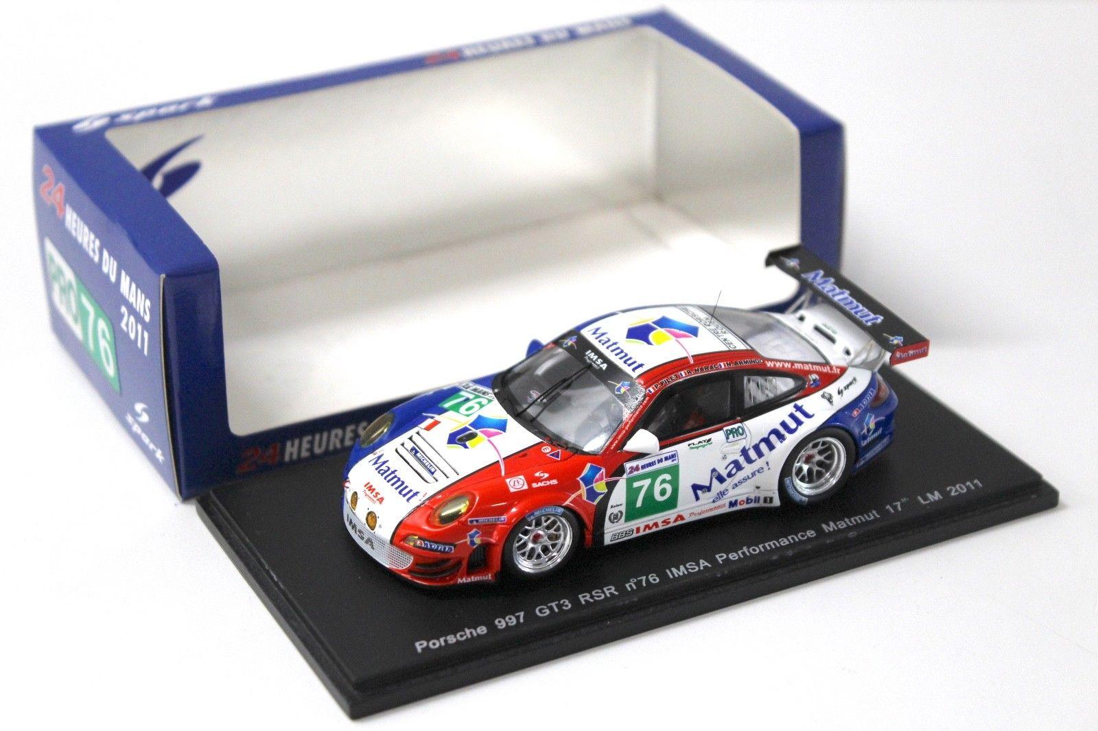 1:43 Spark Porsche 911 997 GT3 RSR #76 IMSA Matmut LM 2011