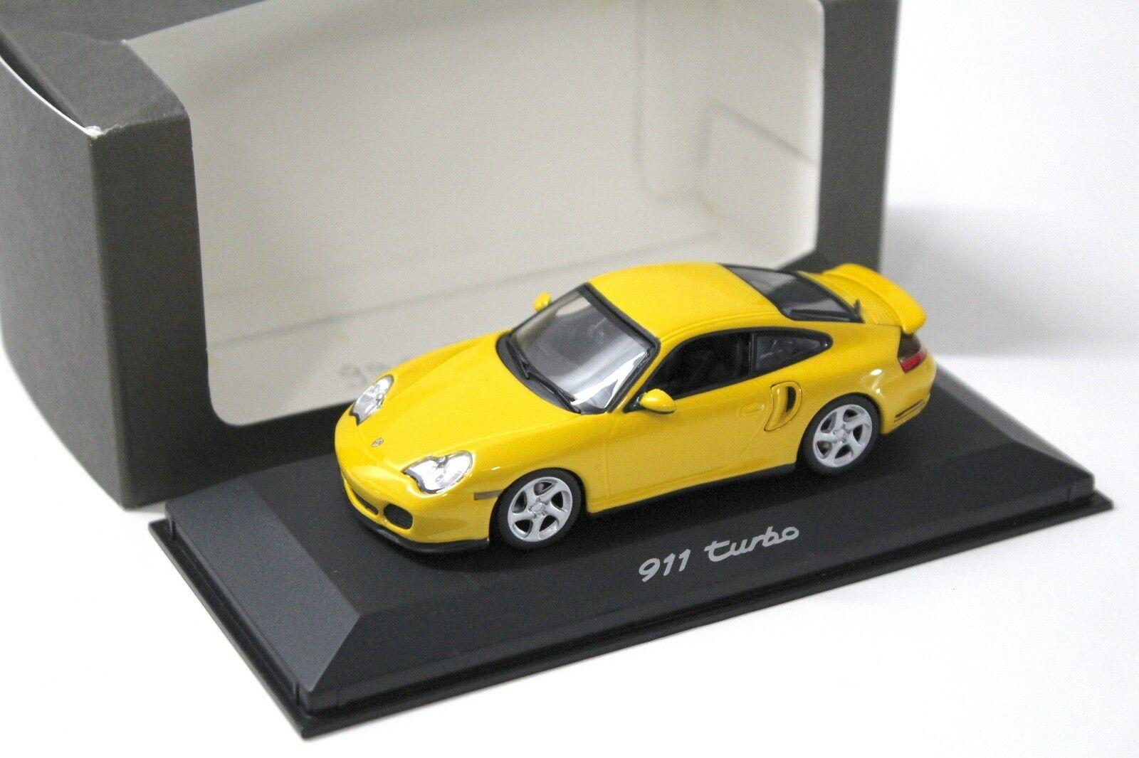 ID 49493 orig 1.jpg 1:43 Minichamps Porsche 911 996 Turbo yellow DEALER VERSION