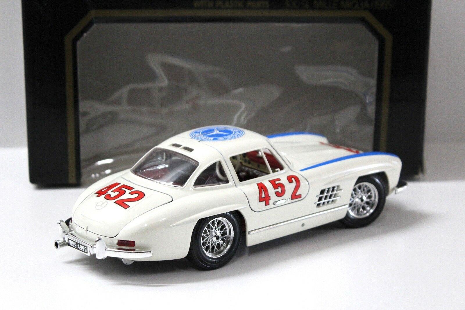 1:18 Bburago Mercedes 300SL Mille Miglia #452 white