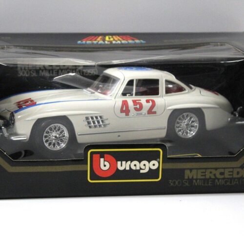 1:18 Bburago Mercedes 300SL Mille Miglia #452 white