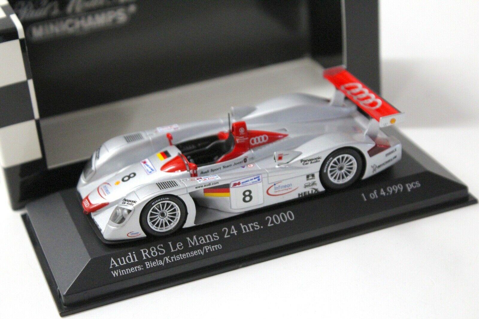 1:43 Minichamps Audi R8S Le Mans 24h 2000 Biela #8