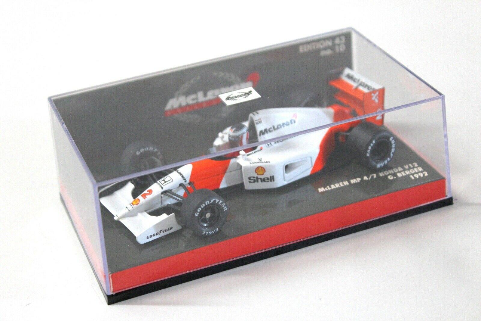 1:43 Minichamps McLaren MP4/7 Honda V12 G.Berger 1992