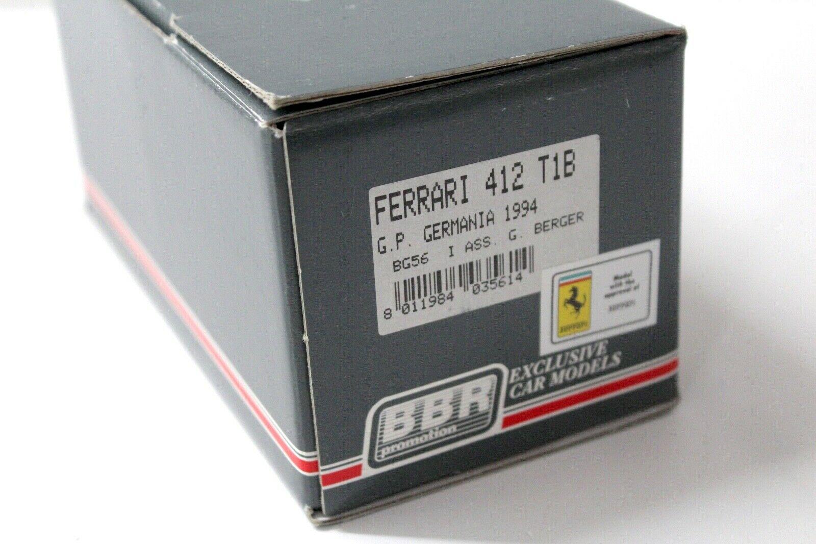1:43 BBR F1 Ferrari 412 T1B GP Germania 1994 A.Berger #28