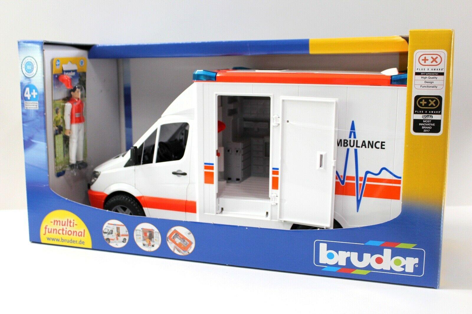 1:16 Bruder Mercedes Sprinter Rettungswagen RTW +Figur