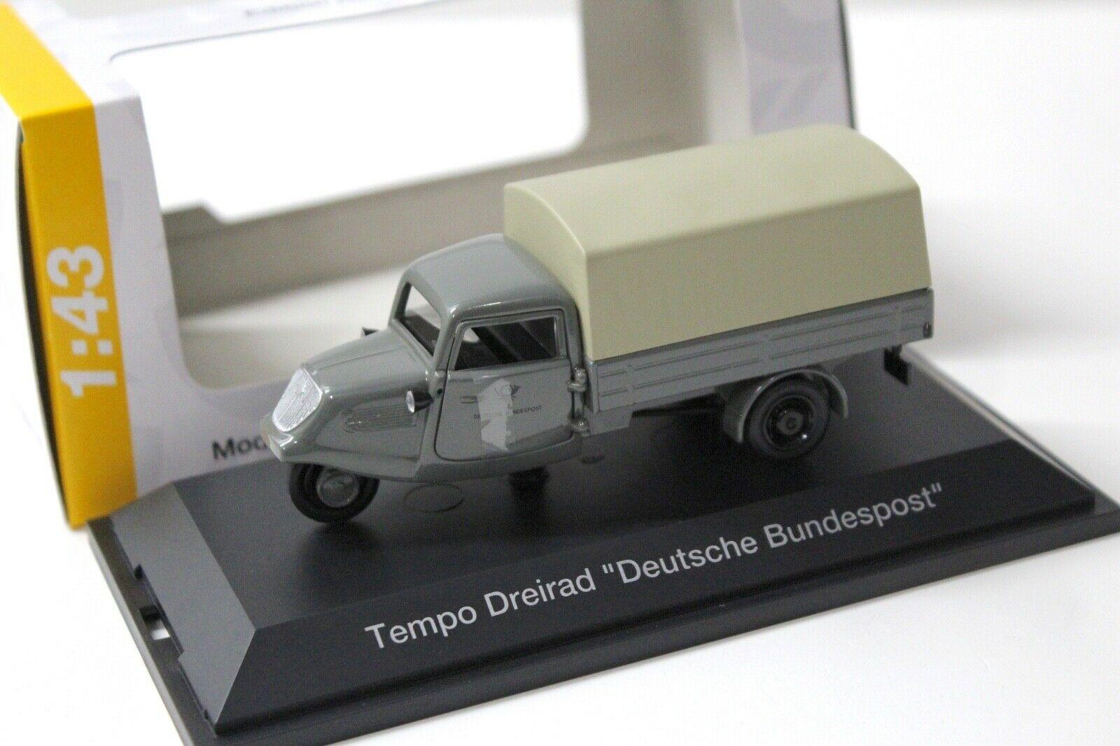 1:43 Schuco Tempo Dreirad Plane Deutsche Post grey