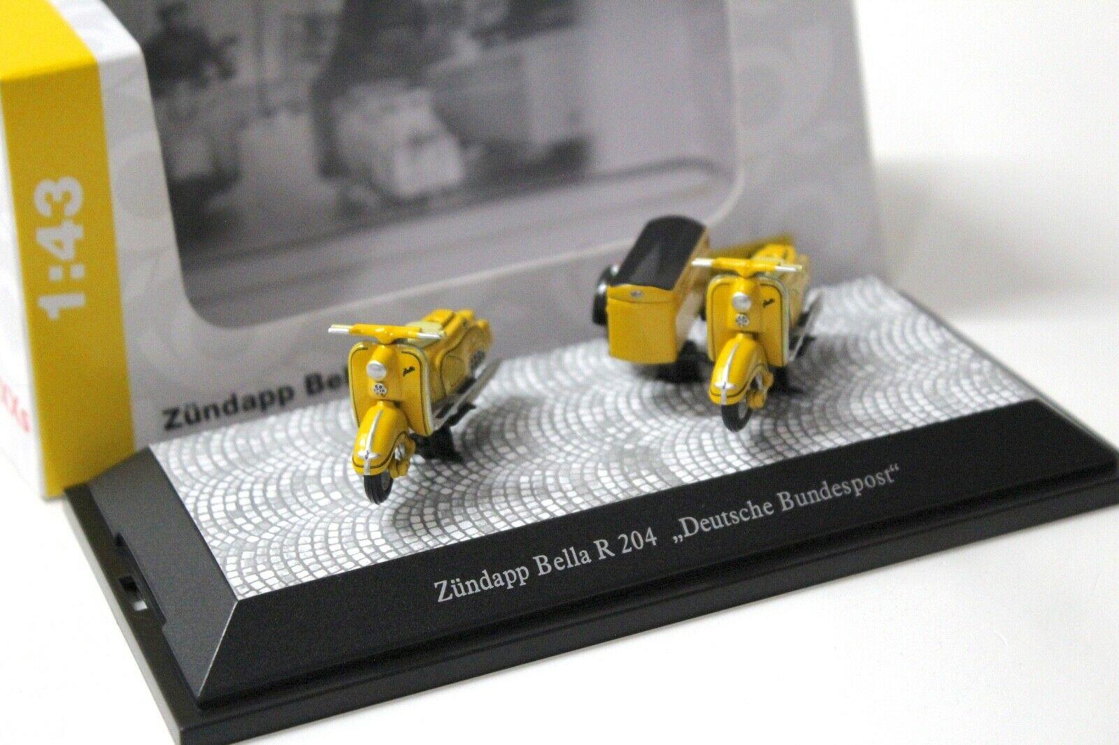 1:43 Premium ClassiXXs Zündapp Bella R204 Set DB Post yellow