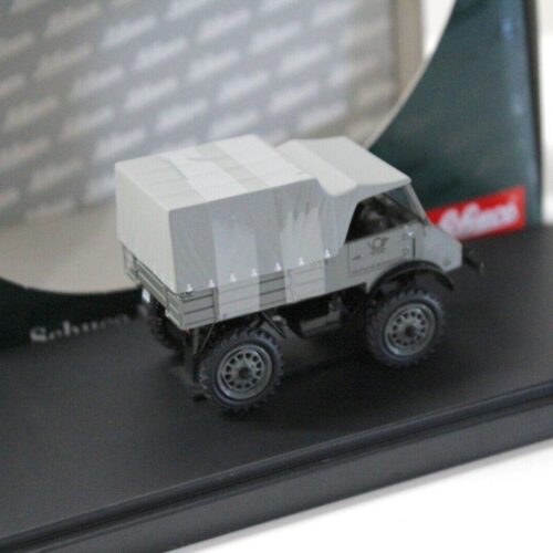 1:43 Schuco Mercedes Unimog 401 Faltdach Plane DB Post grey