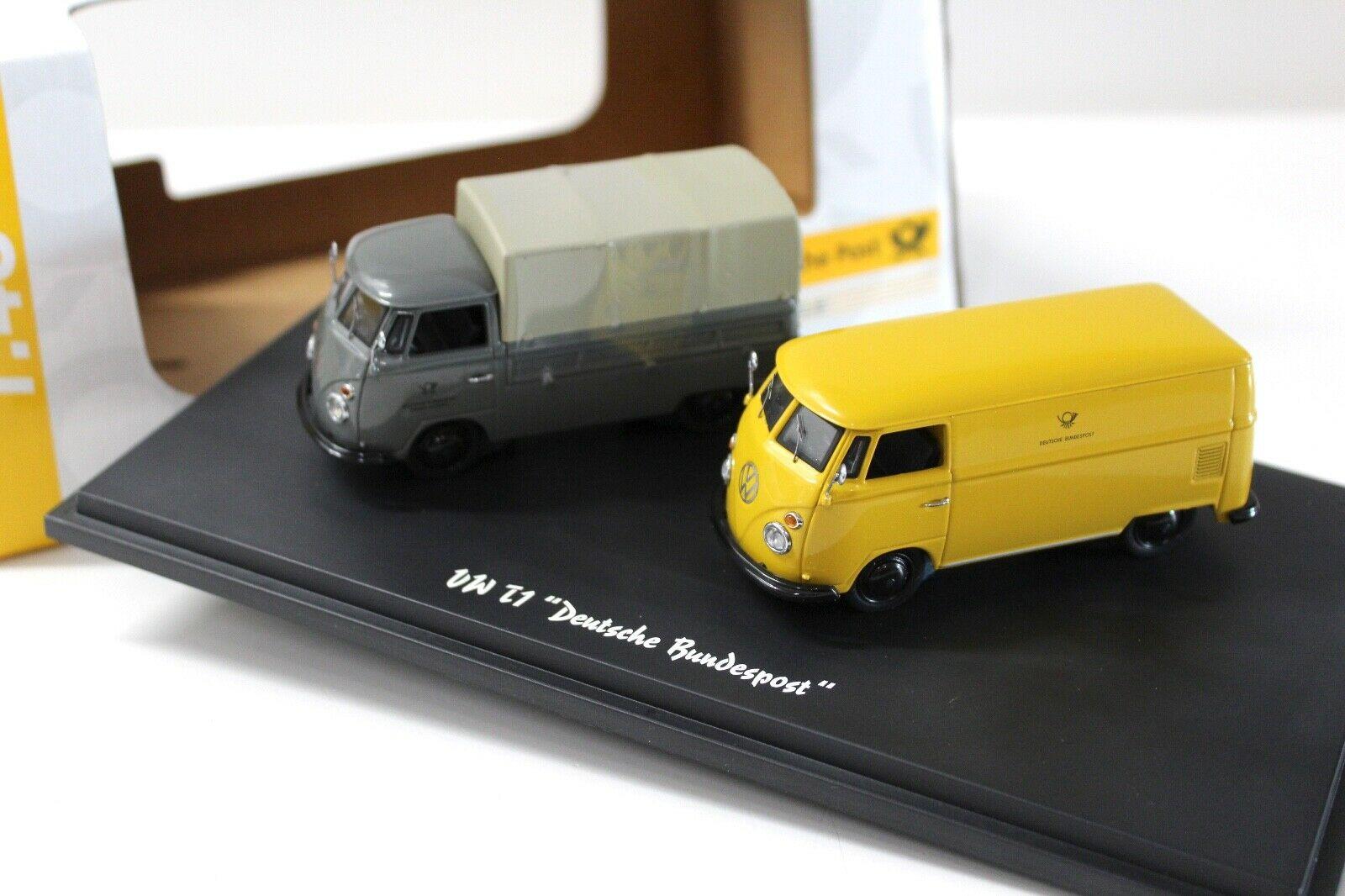 1:43 Schuco VW T1 Pritsche/ Kasten SET 2 pcs. Deutsche Bundespost