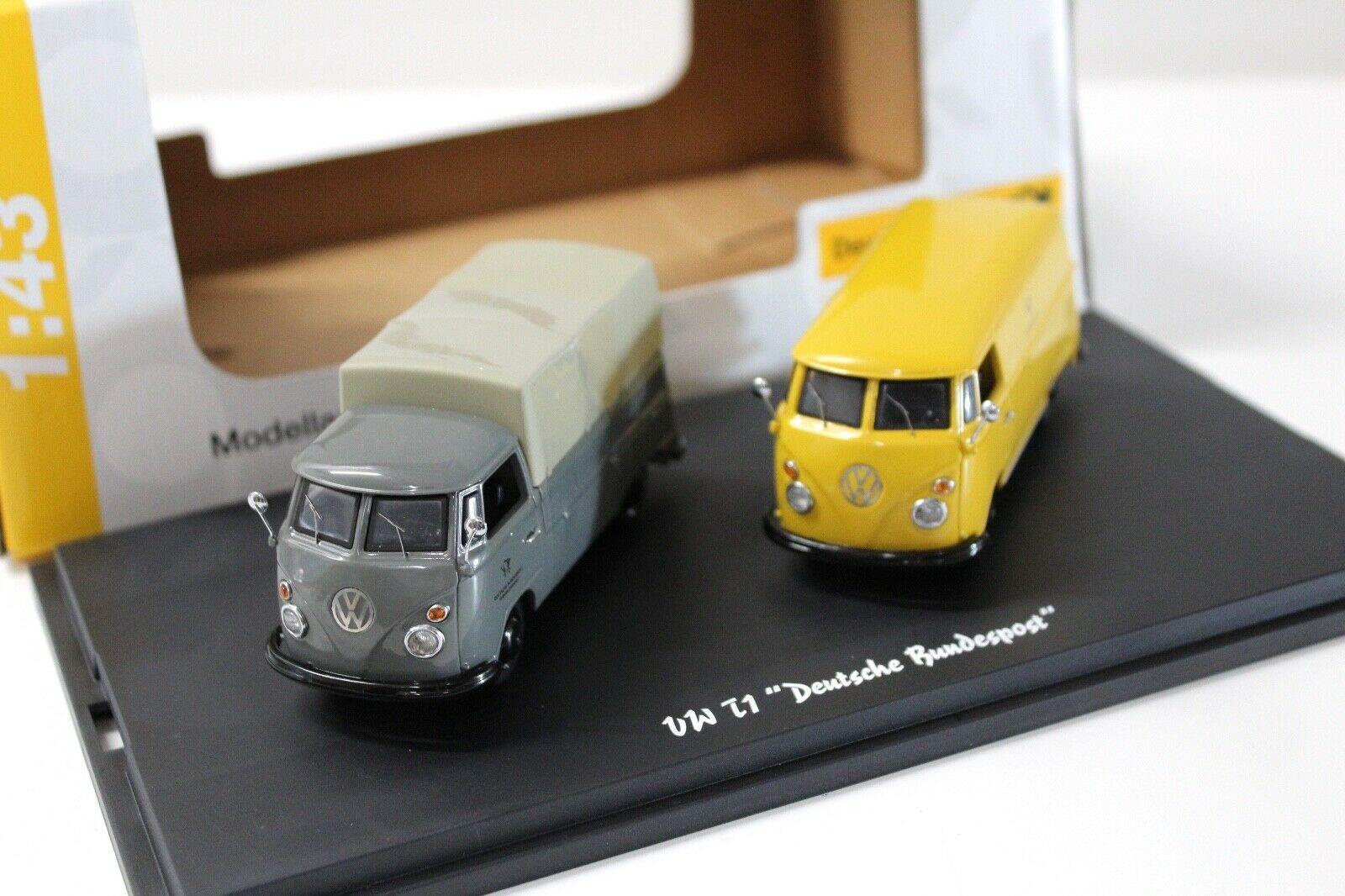 1:43 Schuco VW T1 Pritsche/ Kasten SET 2 pcs. Deutsche Bundespost