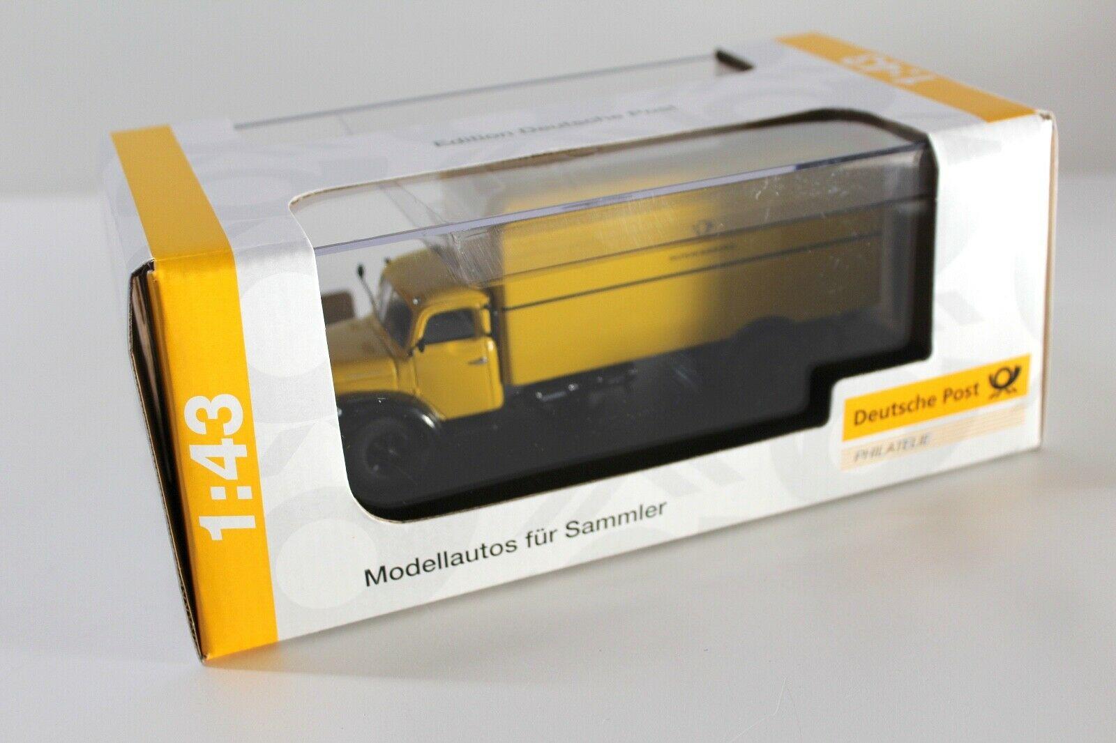 1:43 Schuco Magirus S6500 Rundhauber Kasten Deutsche Post yellow