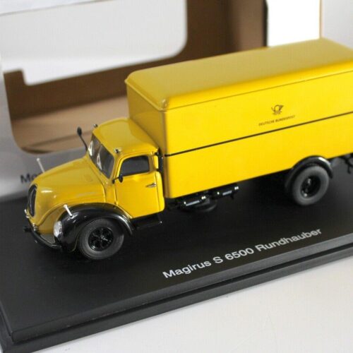 1:43 Schuco Magirus S6500 Rundhauber Kasten Deutsche Post yellow