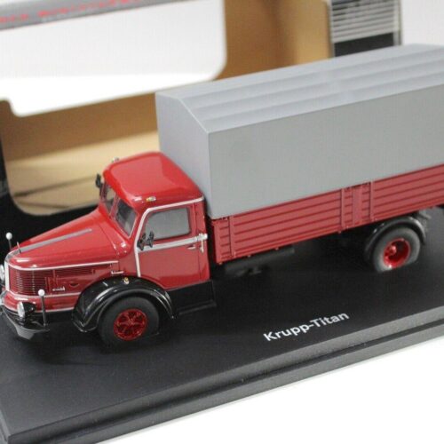 1:43 Schuco Krupp Titan Pritsche/ Plane red/ grey