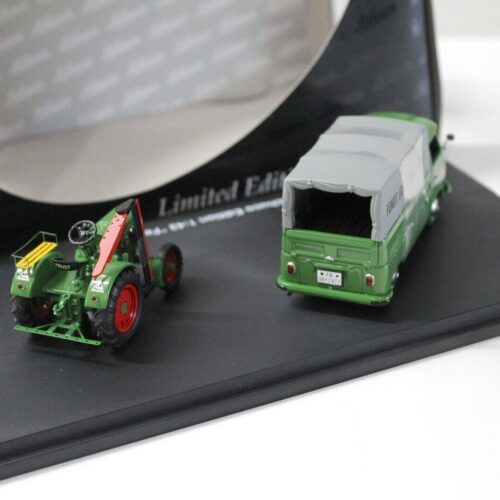 1:43 Schuco Edition Fendt Traktor mit VW T1 Plane green
