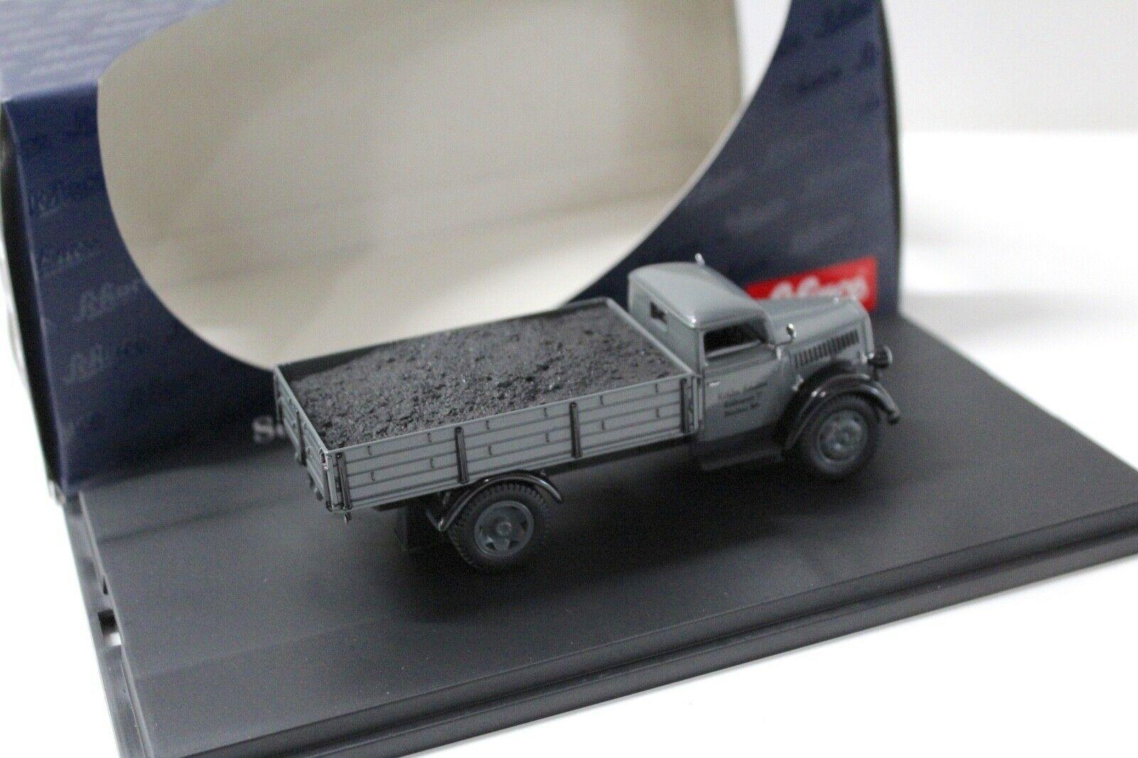 1:43 Schuco Opel Blitz S 3t Pritsche Schwarz Kohlen grey