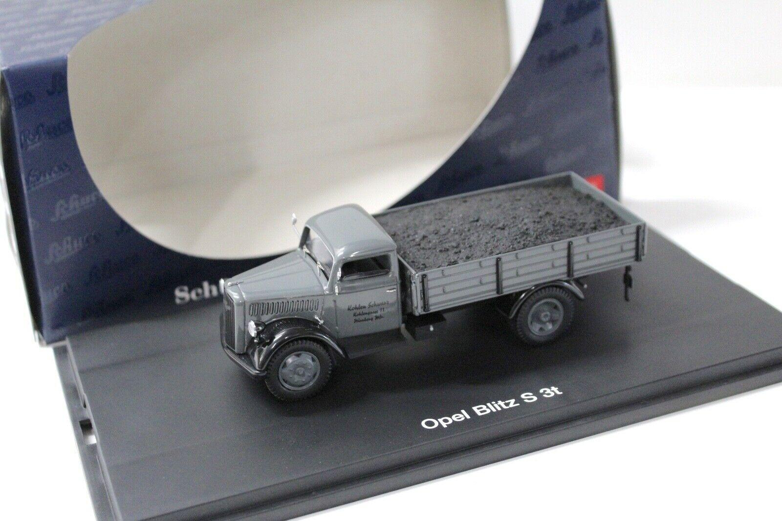 1:43 Schuco Opel Blitz S 3t Pritsche Schwarz Kohlen grey