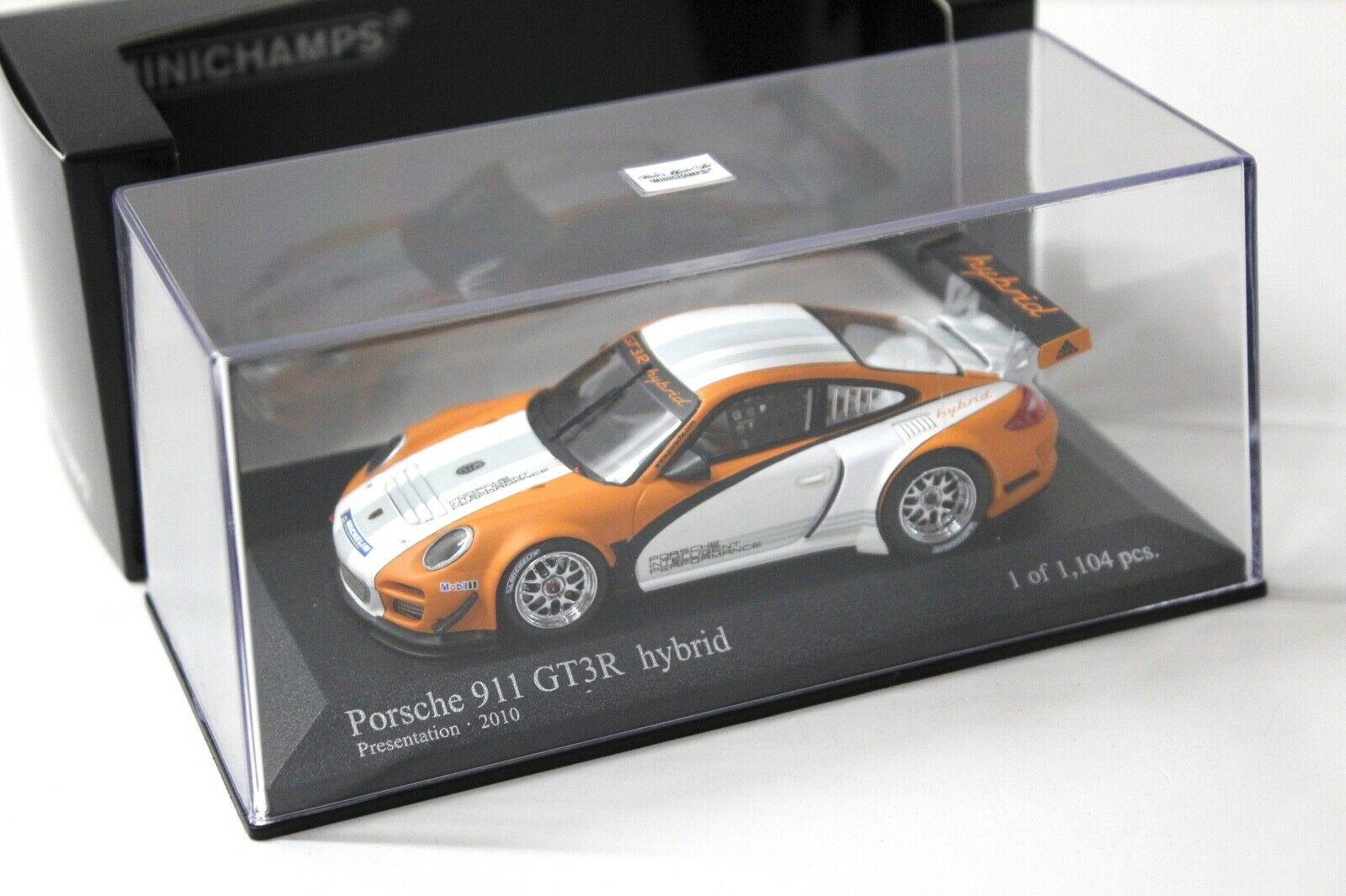 1:43 Minichamps Porsche 911 GT3R Hybrid Presentation orange/ white