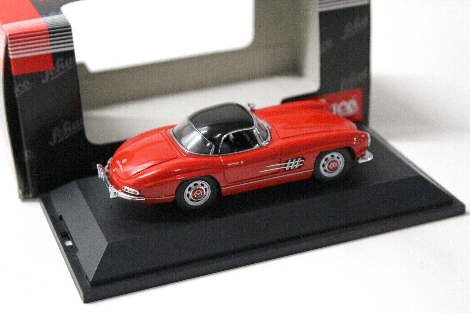 1:43 Schuco Mercedes 300SL Cabrio mit Hardtop red