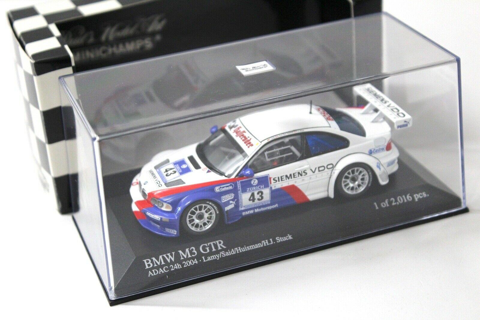 1:43 Minichamps BMW M3 GTR ADAC 24h 2004 Lamy/ Stuck #43