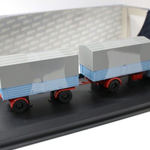 1:43 Schuco Mercedes L6600 with trailer tarpaulin blue - Image 2