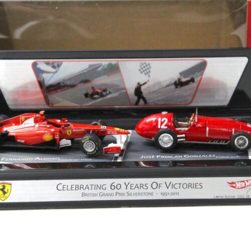 1:43 HotWheels F1 Ferrari Celebrating SET 60 Years of Victories red