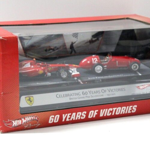 1:43 HotWheels F1 Ferrari Celebrating SET 60 Years of Victories red