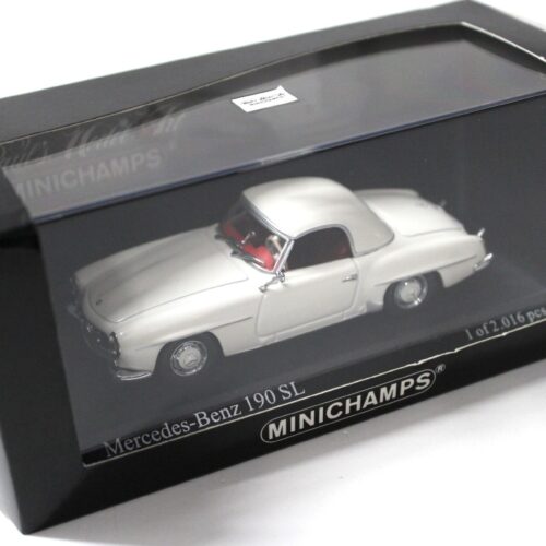 1:43 Minichamps Mercedes 190SL with Hardtop 1955 white/ red - Image 3