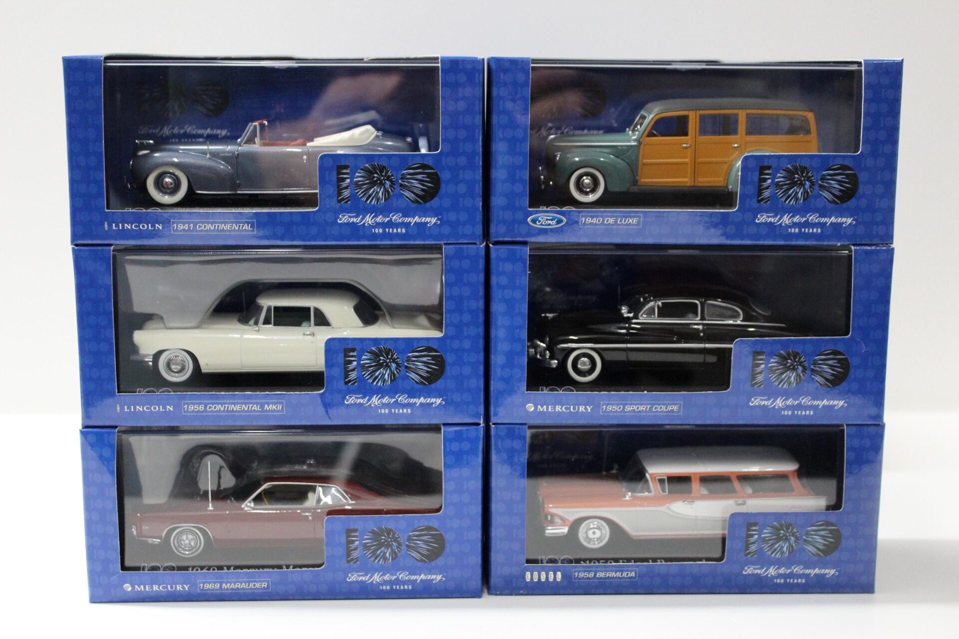 1:43 Minichamps SET Ford 100 YEARS - 6x models Mercury, Lincoln, Edsel