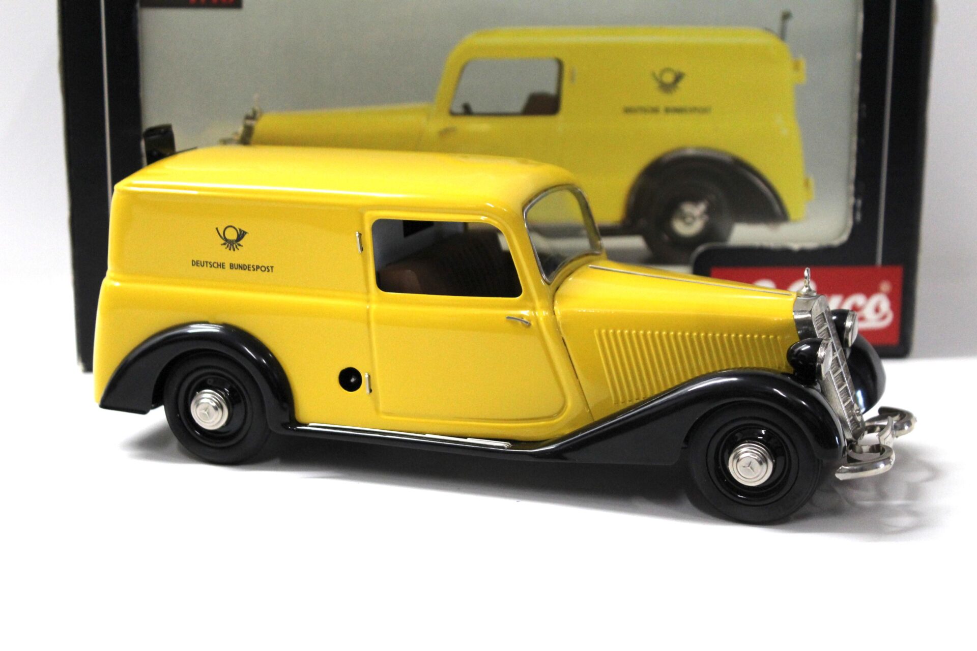 1:18 Schuco Mercedes 170V Kastenwagen Deutsche Bundespost yellow