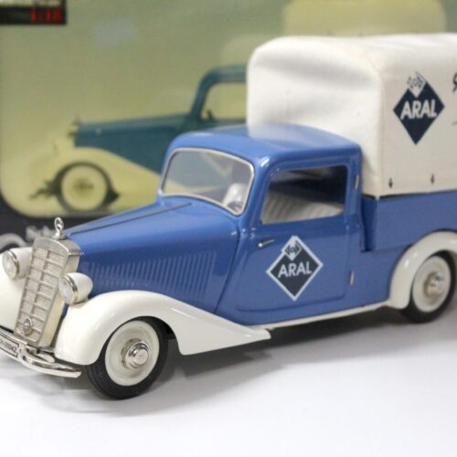 1:18 Schuco Mercedes 170V Planenwagen ARAL white/ blue