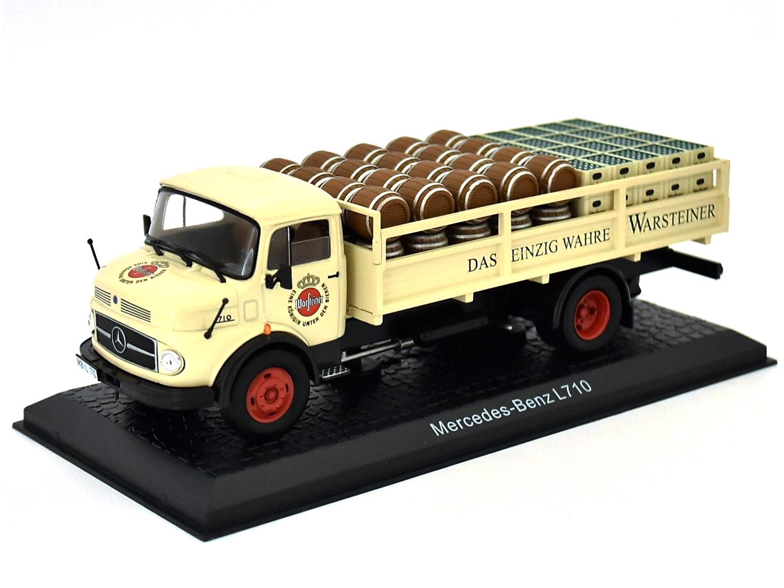 ID 52903 orig 1.jpg 1:43 Atlas BEER Trucks LKW Mercedes L710 Pritsche Warsteiner