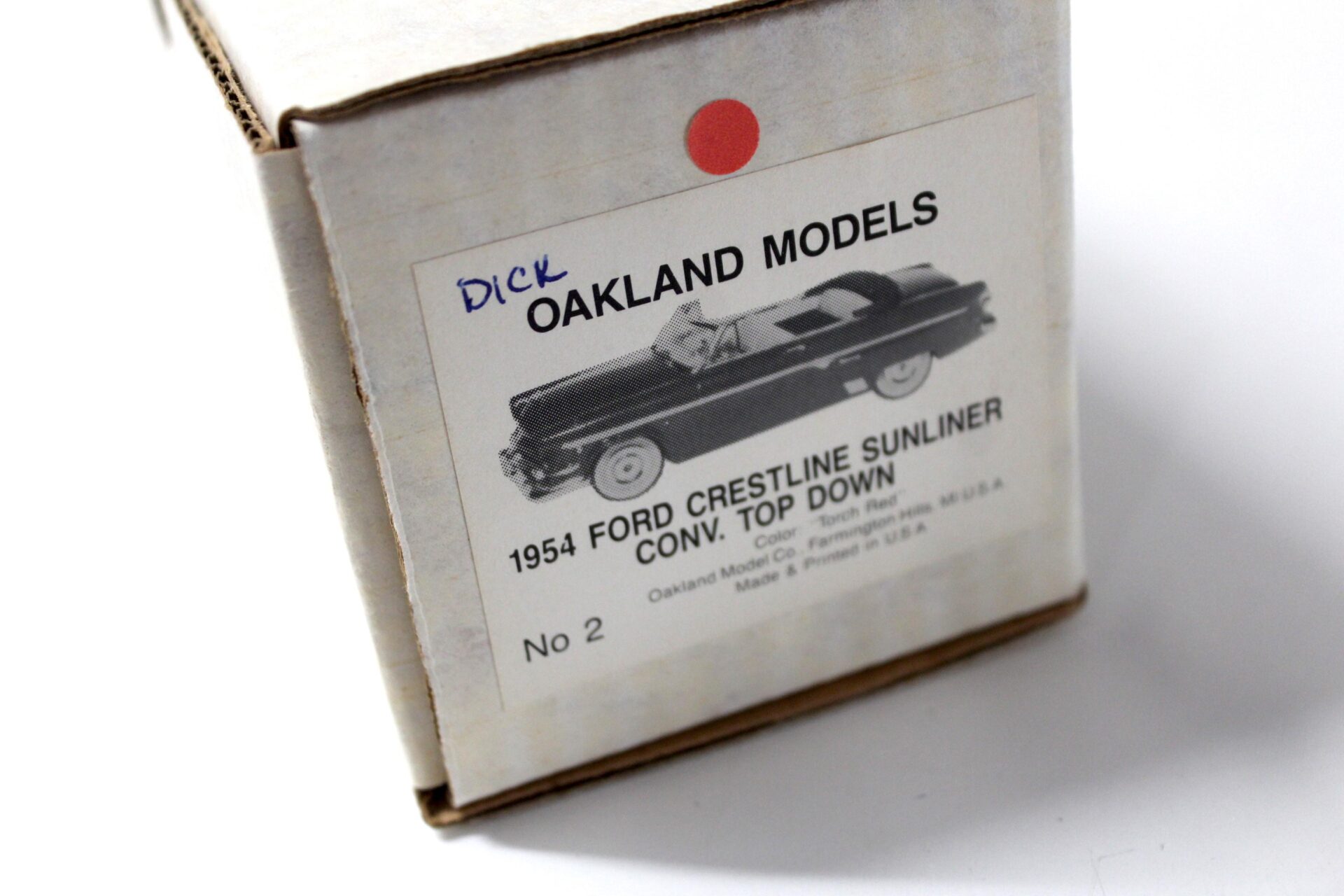 1:43 Oakland Models 1954 Ford Crestline Sunliner Convertible red