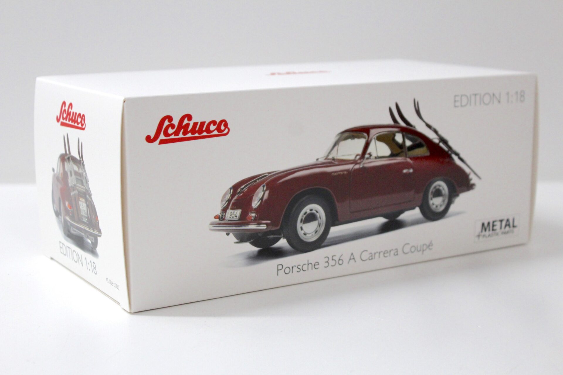 1:18 Schuco Porsche 356 A Carrera Coupe "Skiurlaub" dark red