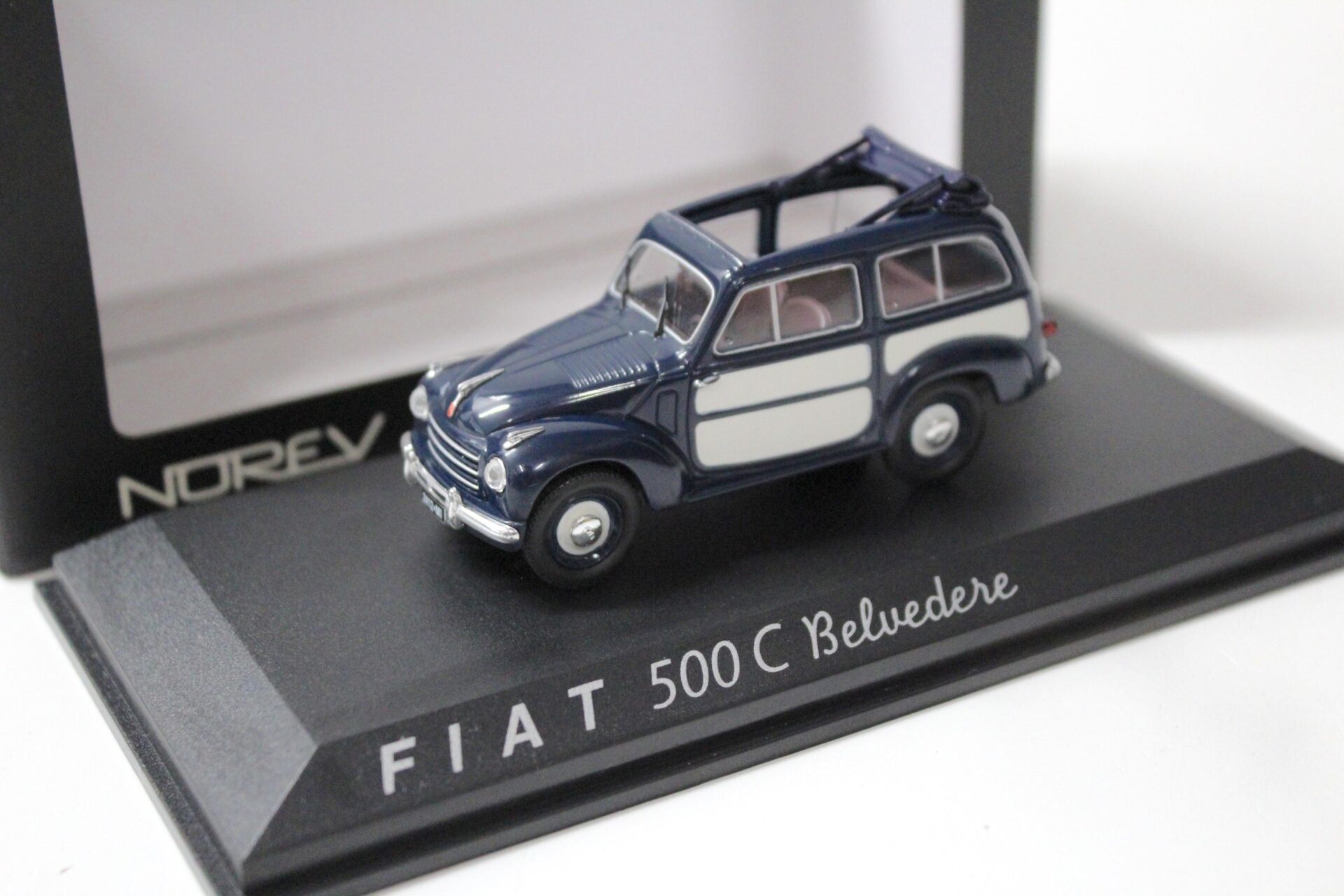 1:43 Norev Fiat 500C Belvedere dark blue/ white