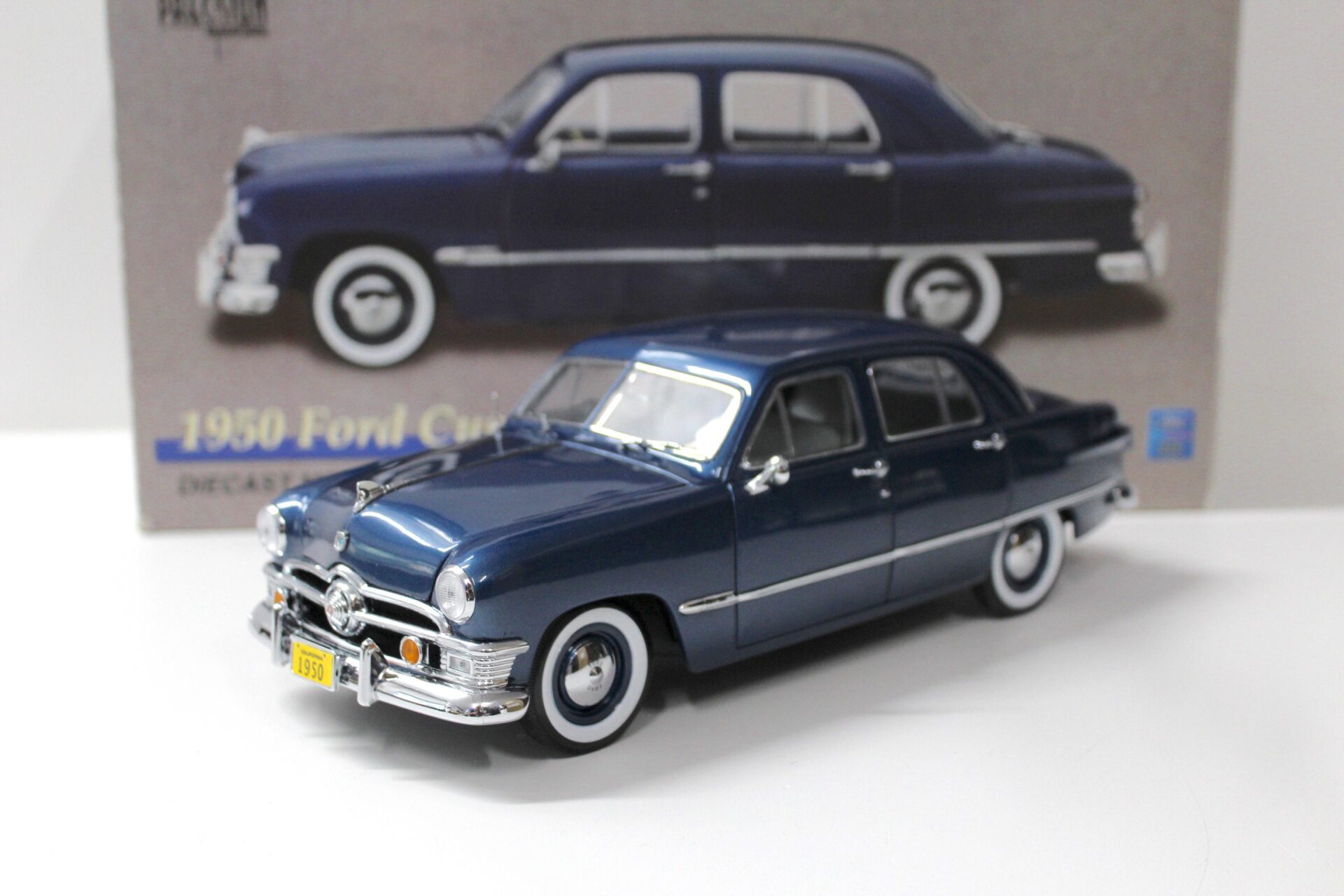 ID 53761 orig 1.jpg 1:18 Precision Miniatures 1950 Ford Custom 4-Door Sedan blue