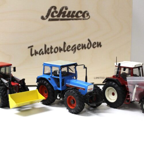 1:32 Schuco SET tractor legends Eicher 3125, Schlüter 1250, IHC 1255 + HOLZ BOX - Image 2