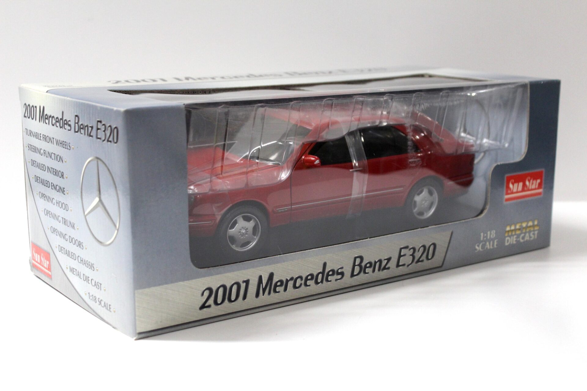 1:18 Sun Star Mercedes E320 Limousine Avantgarde red 2001