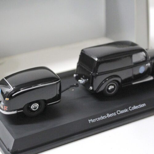 1:43 Schuco Mercedes 170V with service trailer/ trailer black DEALER VERSION - Image 2
