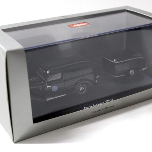 1:43 Schuco Mercedes 170V with service trailer/ trailer black DEALER VERSION - Image 3