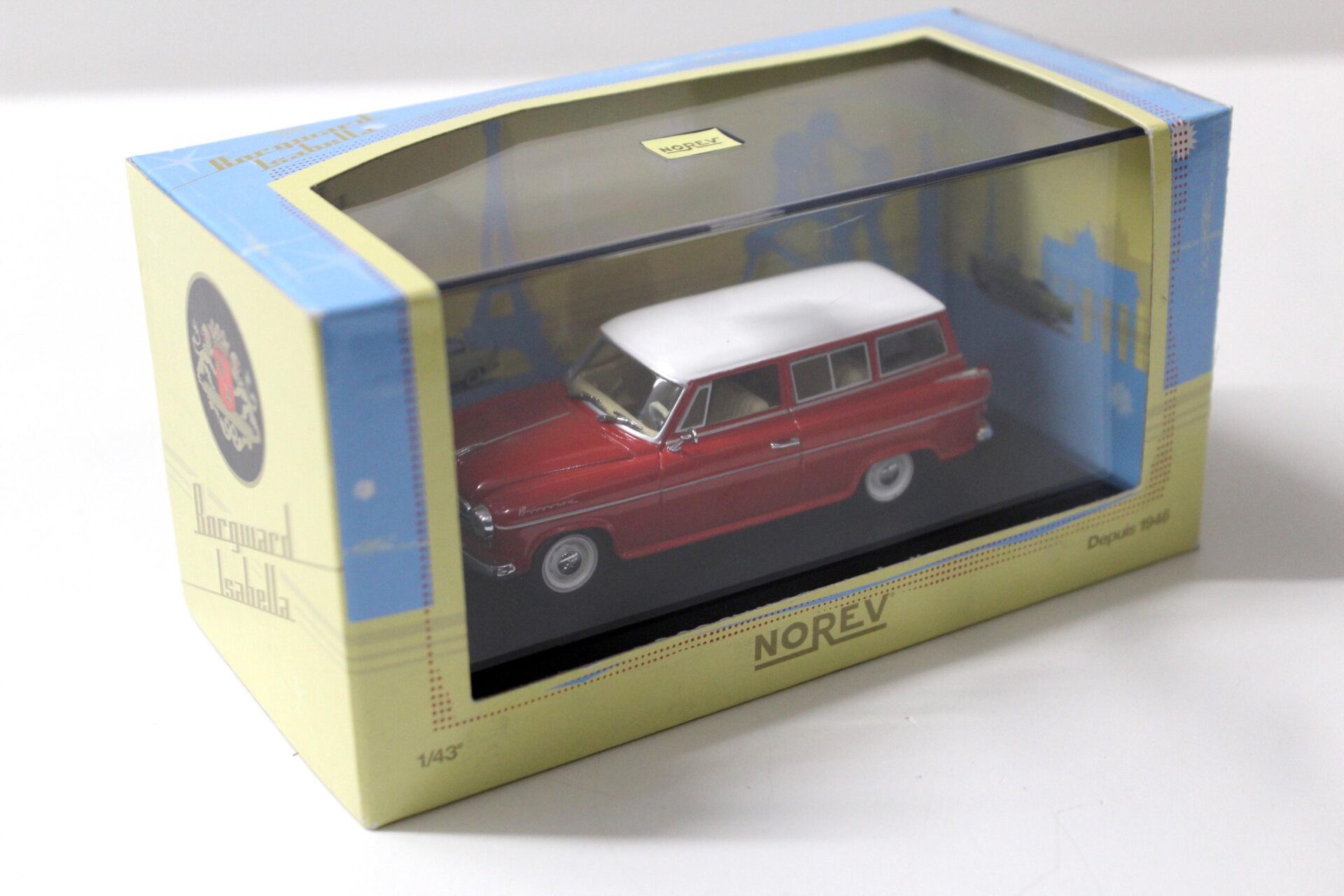 1:43 Norev Borgward Isabella Combi Kombi red/ white roof