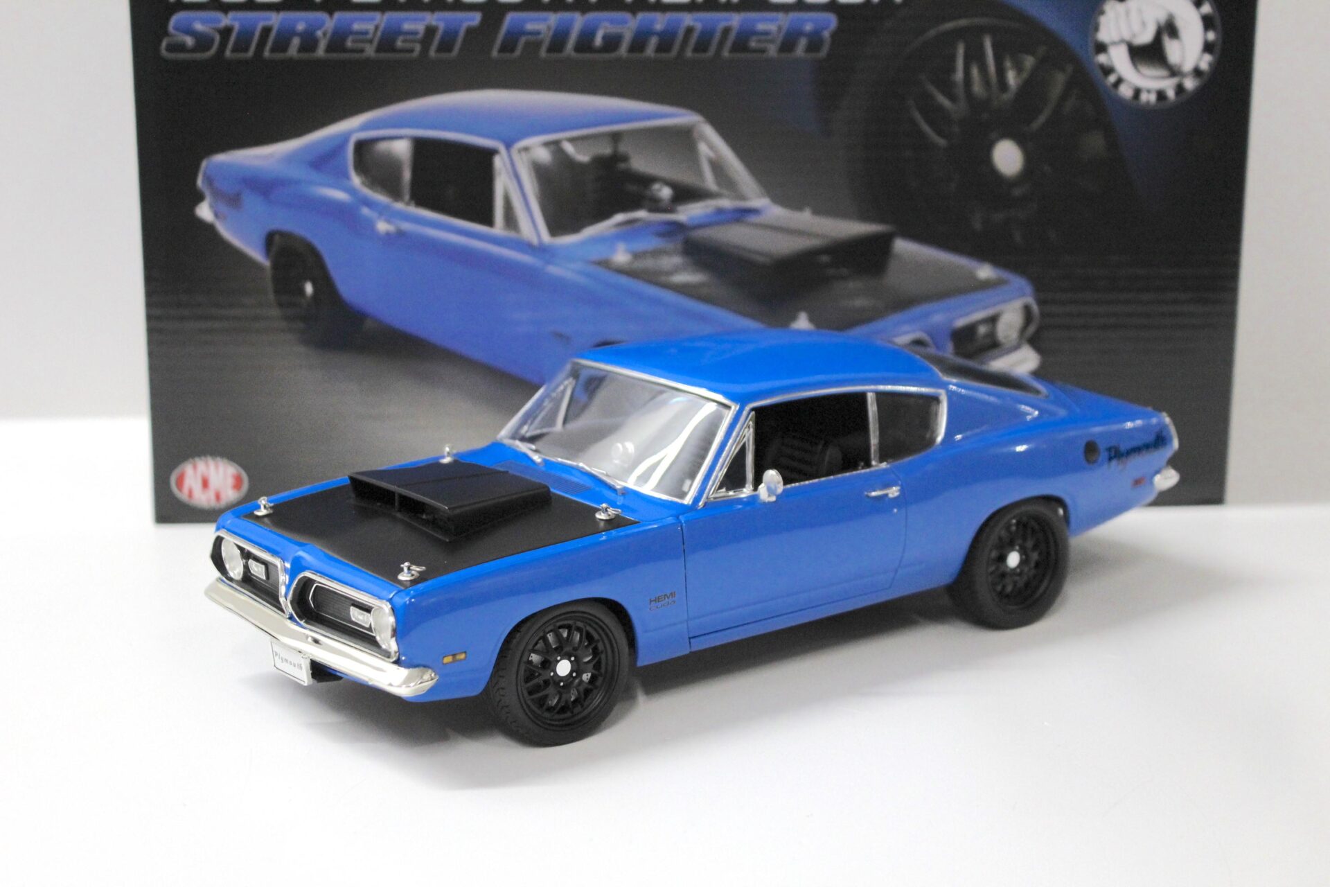 1:18 ACME Plymouth Hemi Cuda Street Fighter 1969 corparate blue/ black