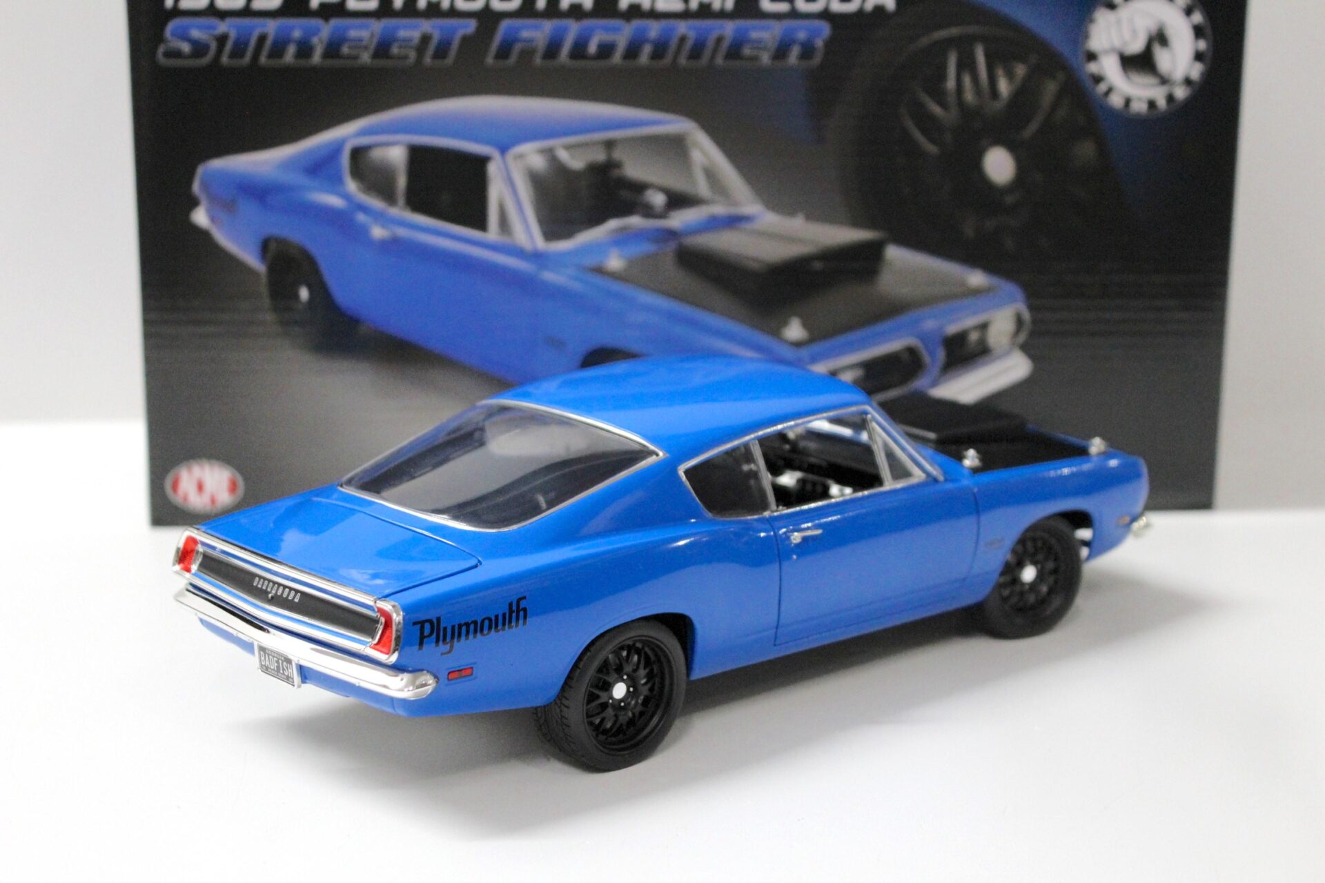 1:18 ACME Plymouth Hemi Cuda Street Fighter 1969 corparate blue/ black