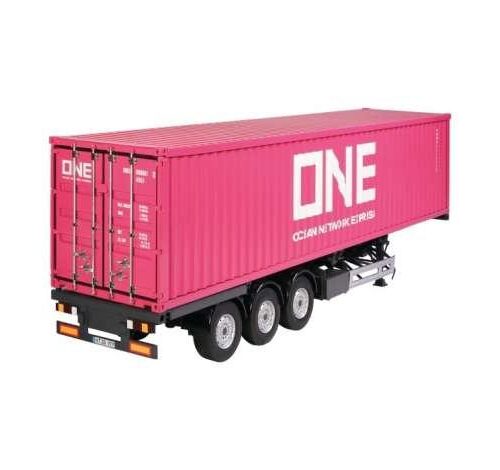 1:18 NZG Semi Trailer EU grey + 40ft Container *ONE* magenta