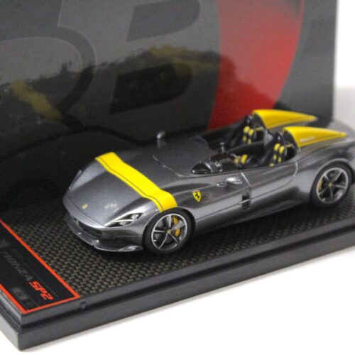 1:43 BBR Ferrari Monza SP2 grigio met. silver/ yellow stripe - Limited 40 pcs.