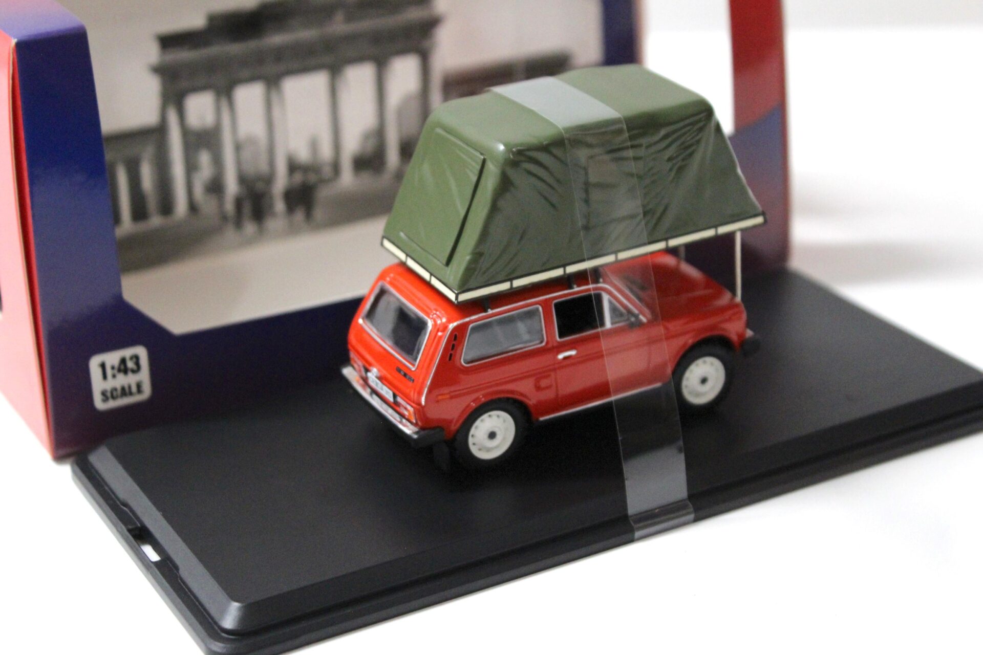 1:43 IST Models Lada Niva 1981 with Roof Tent Camping red