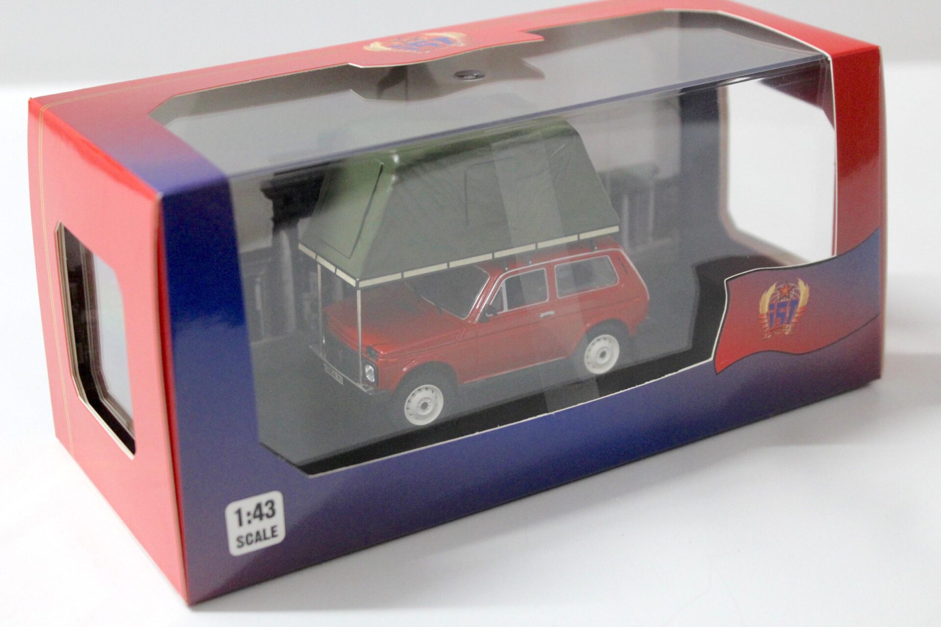 1:43 IST Models Lada Niva 1981 with Roof Tent Camping red